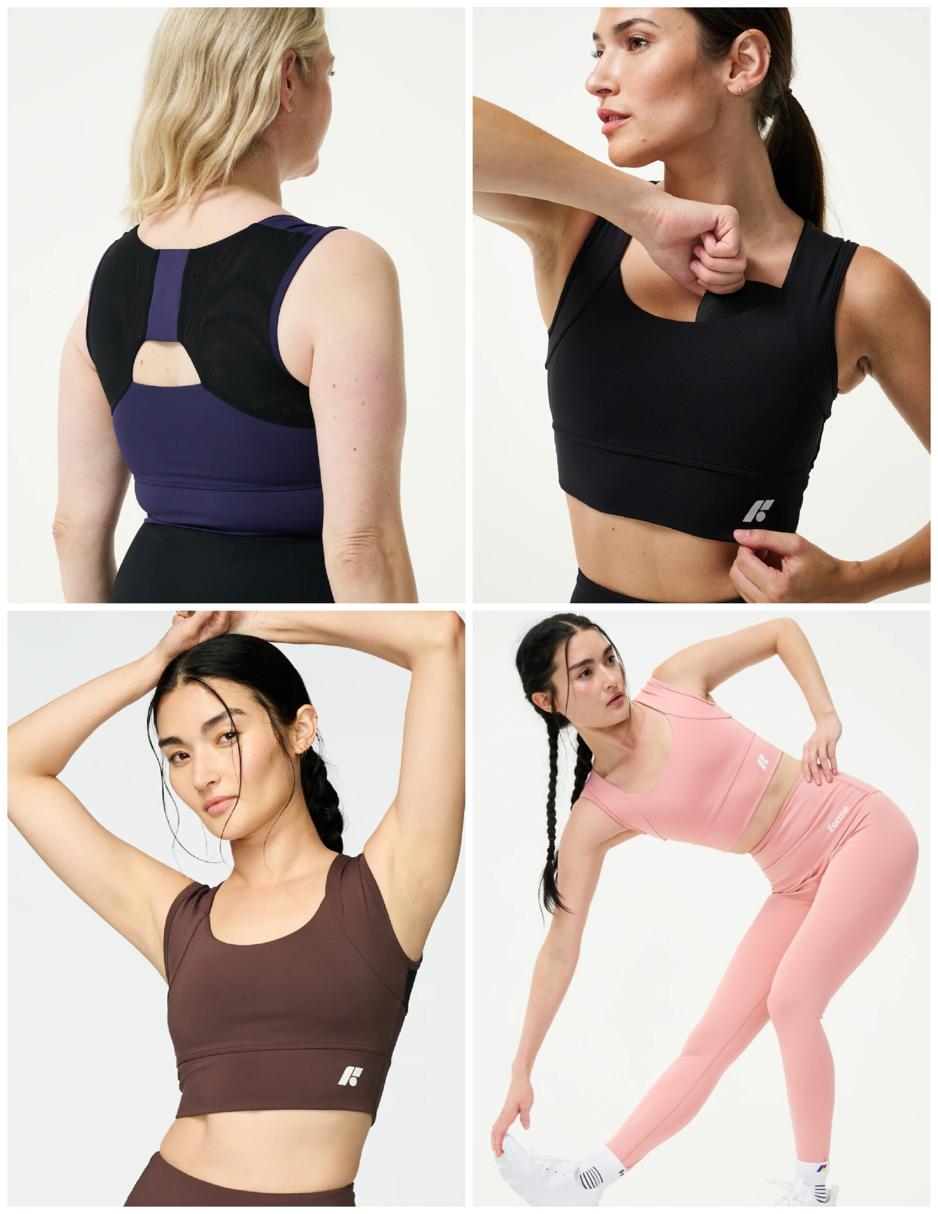 Forme Bra Review in Midlife by wardrobe oxygen featring four professional photos of the Forme Power+ Bra
