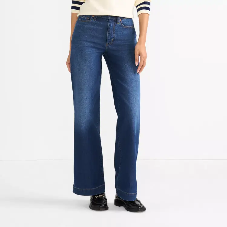 Lands' End High Rise Wide Leg Denim Jeans