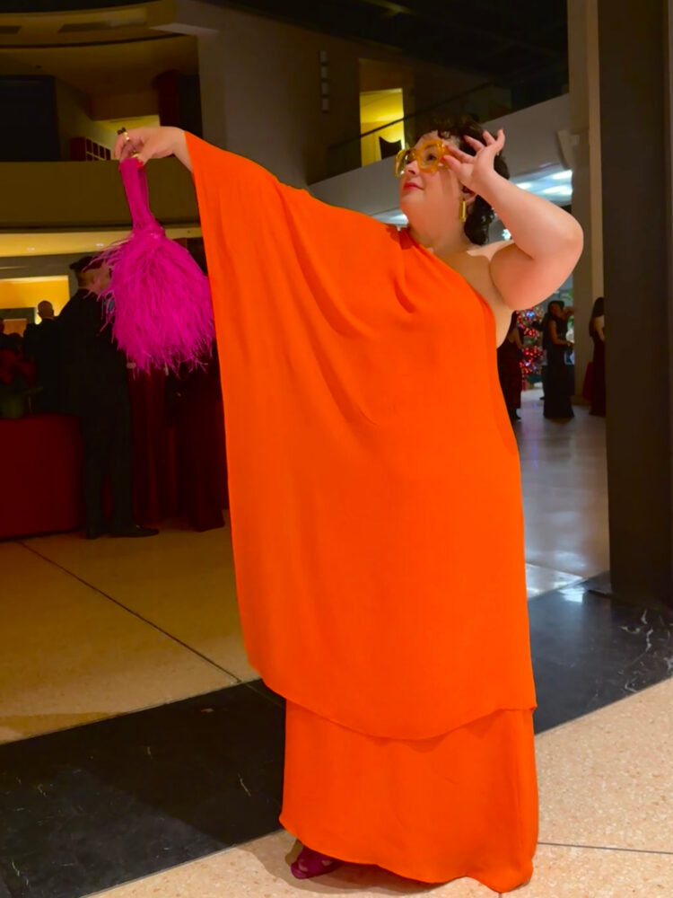 What I Wore to an Embassy Gala 8 alison gary of wardrobe oxygen at an embassy gala wearing an orange gown
