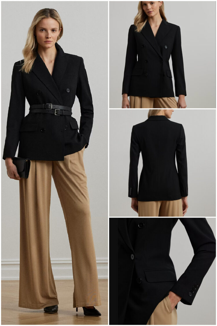 One Fashion Brand That Doesn't Let Me Down 2 Lauren Ralph Lauren Double Breasted Wool Crepe Notch Lapel Long Sleeve Blazer at Ralph Lauren