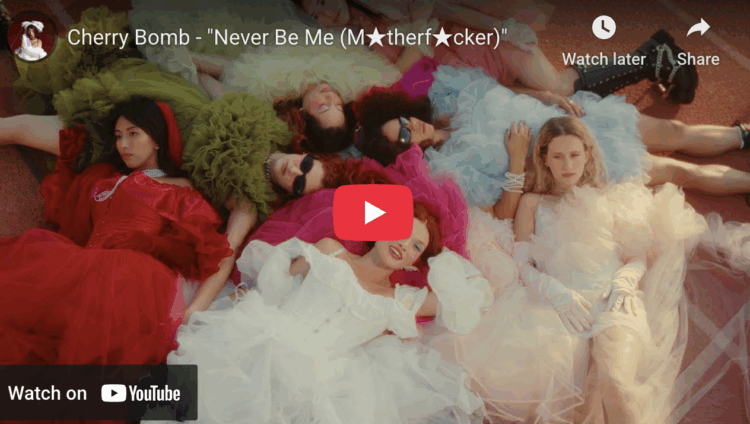 Weekend Reads for a Stormy Weekend 9 Screenshot from YouTube of Cherry Bomb - "Never Be Me (M★therf★cker)"