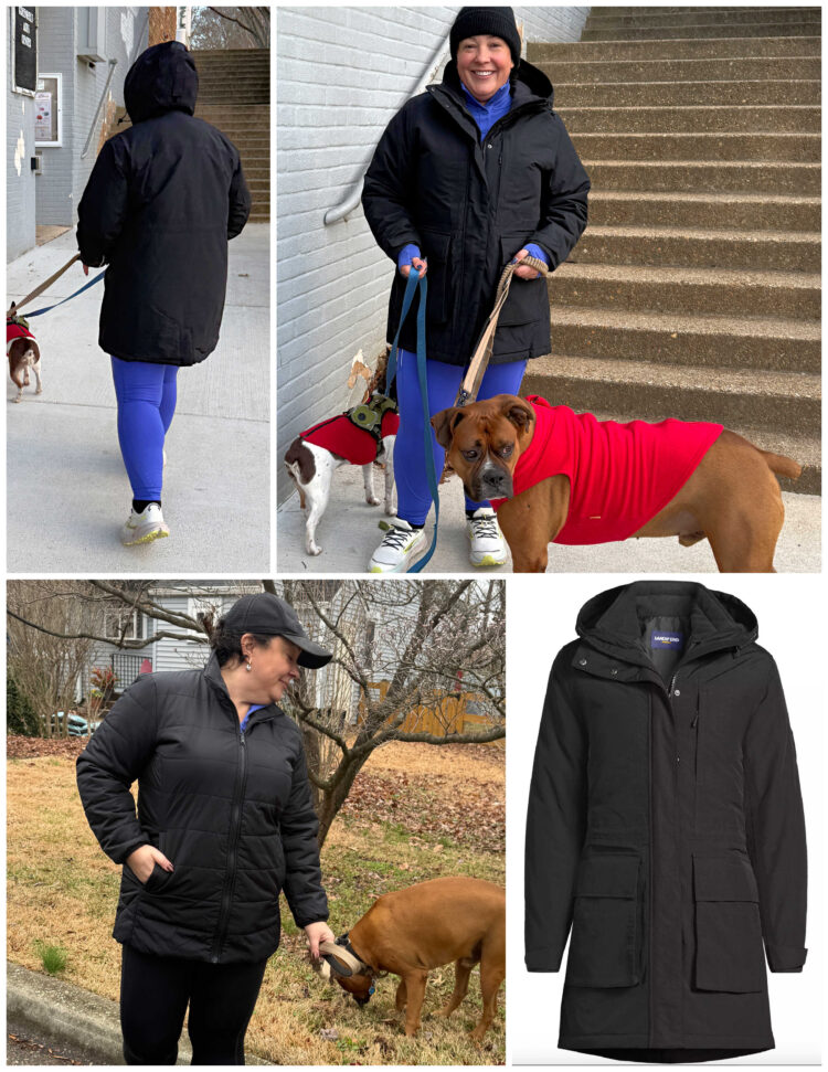 Weekend Reads for the Start of 2026 6 lands end squall review with a collage of four photos of alison gary of wardrobe oxygen, an over 40 fashion blogger, wearing the lands' end squall 3-in-one parka in black
