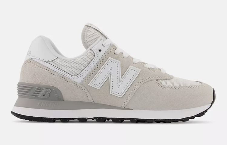 Chic Wide Width Comfort Sneakers for Women for 2026 6 The New Balance 574 wide width sneaker in NIMBUS CLOUD with NB WHITE