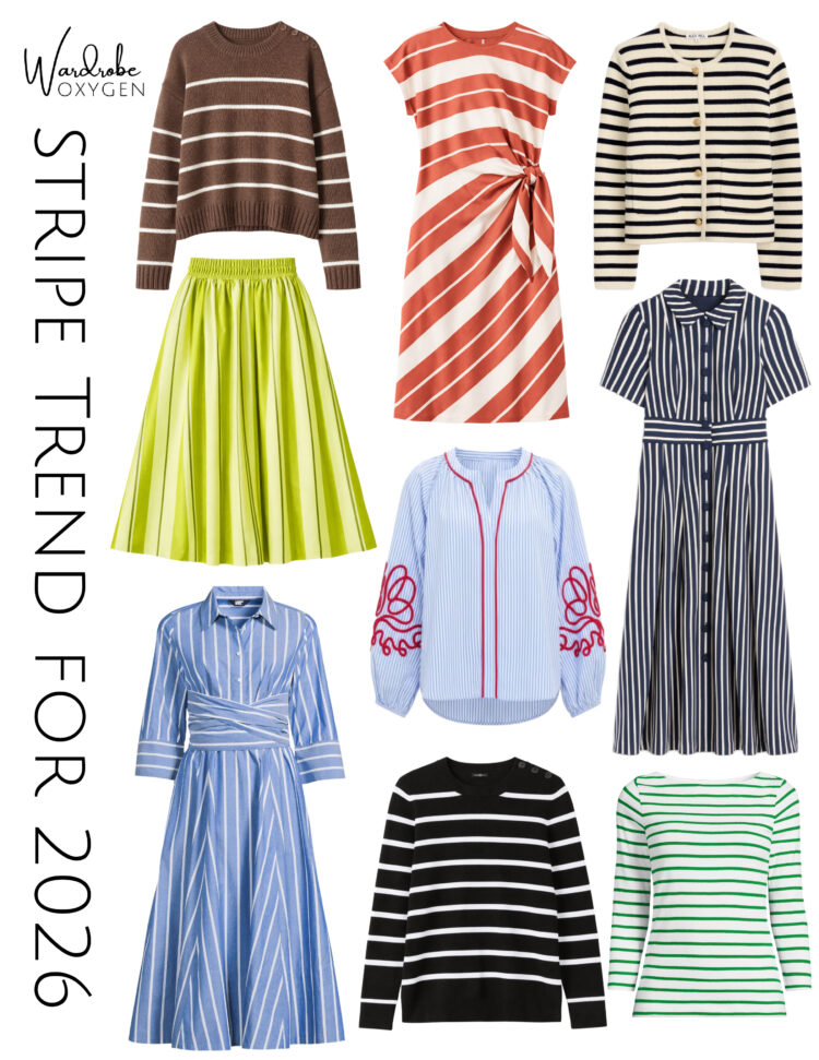 Spring 2026 Fashion Trends Worth Actually Wearing 2 a collage of nine fashionable striped items for early spring perfect for women over 40 by wardrobe oxygen