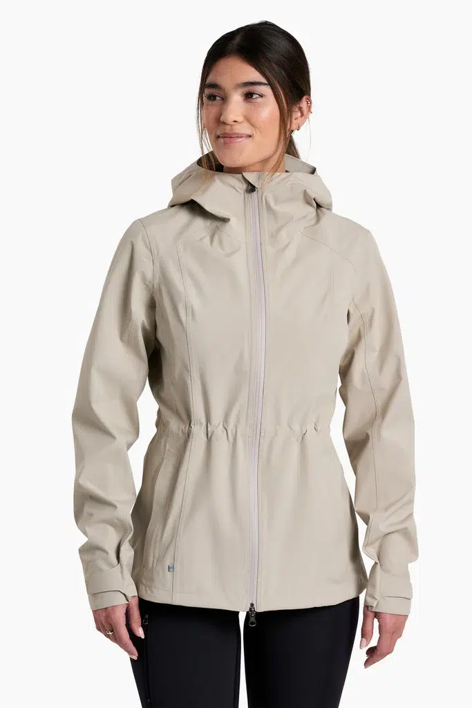 Best Packable Travel Jackets for Women: Stylish Picks from XXS to 3X 5 Kuhl Stretch Voyagr Jacket in Soft Pine rated a top travel jacket for women by Wardrobe Oxygen