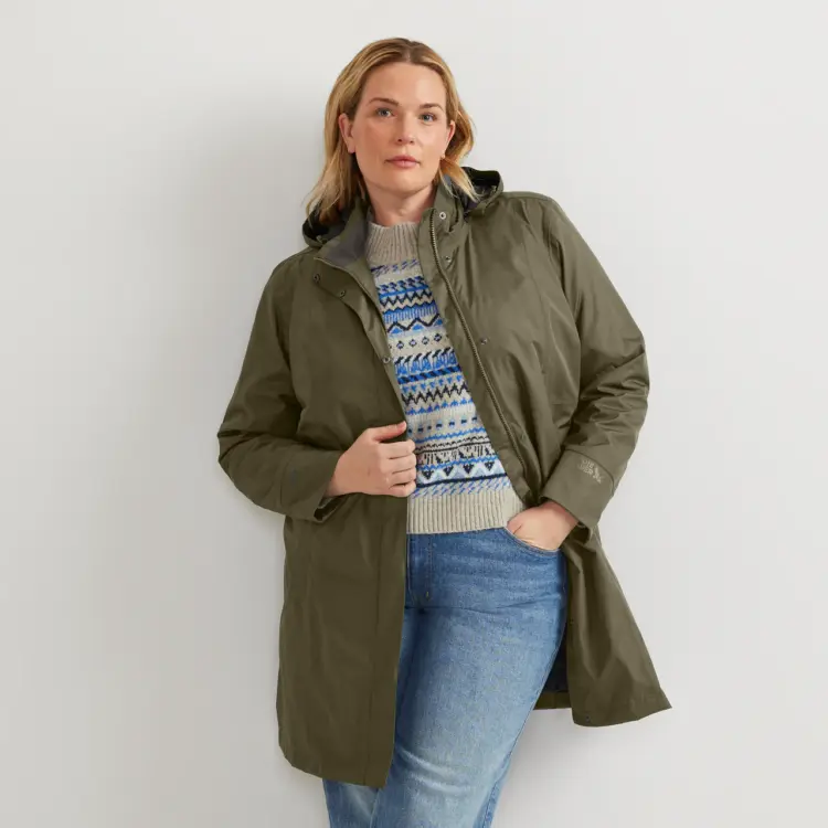 Best Packable Travel Jackets for Women: Stylish Picks from XXS to 3X 8 eddie bauer girl on the go hooded trench is the best travel jacket for women in midlife