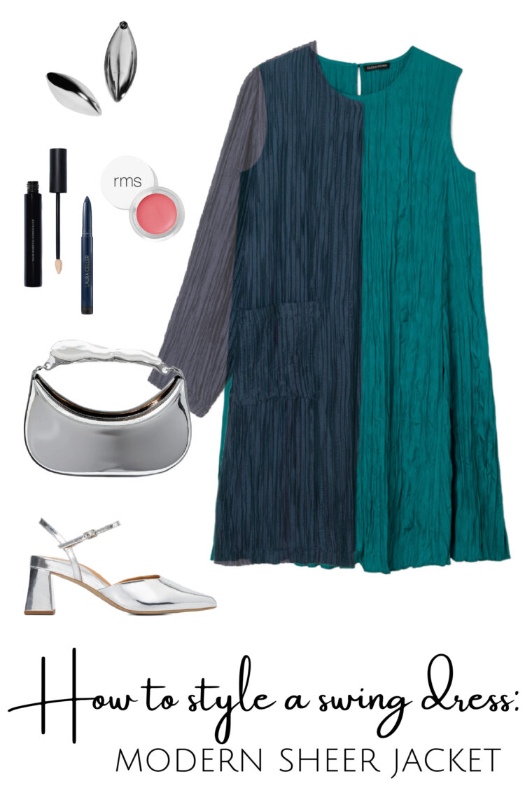 How to Style a Swing Dress: 6 Outfits for Women Over 40 5 how to modernize a sheer jacket and dress in midlife featuring eileen fisher