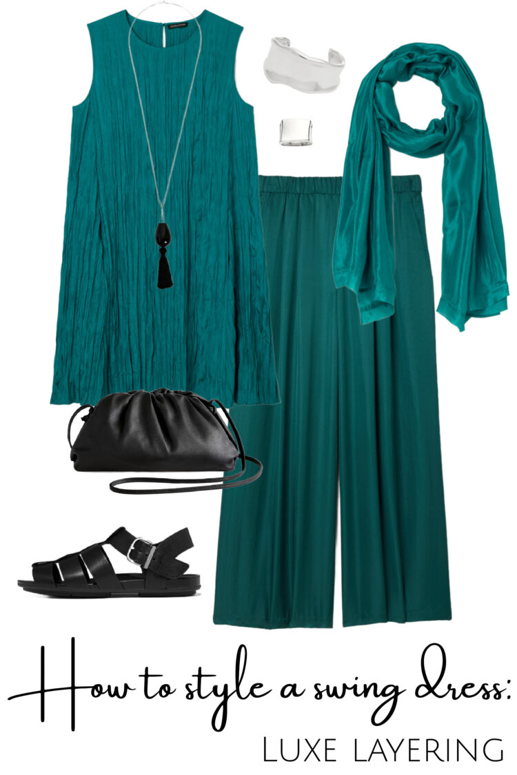 How to Style a Swing Dress: 6 Outfits for Women Over 40 6 how to style a swing dress over pants in midlife