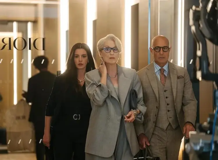 Weekend Reads for Girls' Weekend 6 Meryl Streep, Stanley Tucci and Anne Hathaway in "The Devil Wears Prada 2."