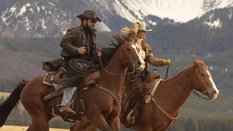 Weekend Reads for Memorial Day Weekend 4 rip and beth riding horses from episode one season one of dutton ranch