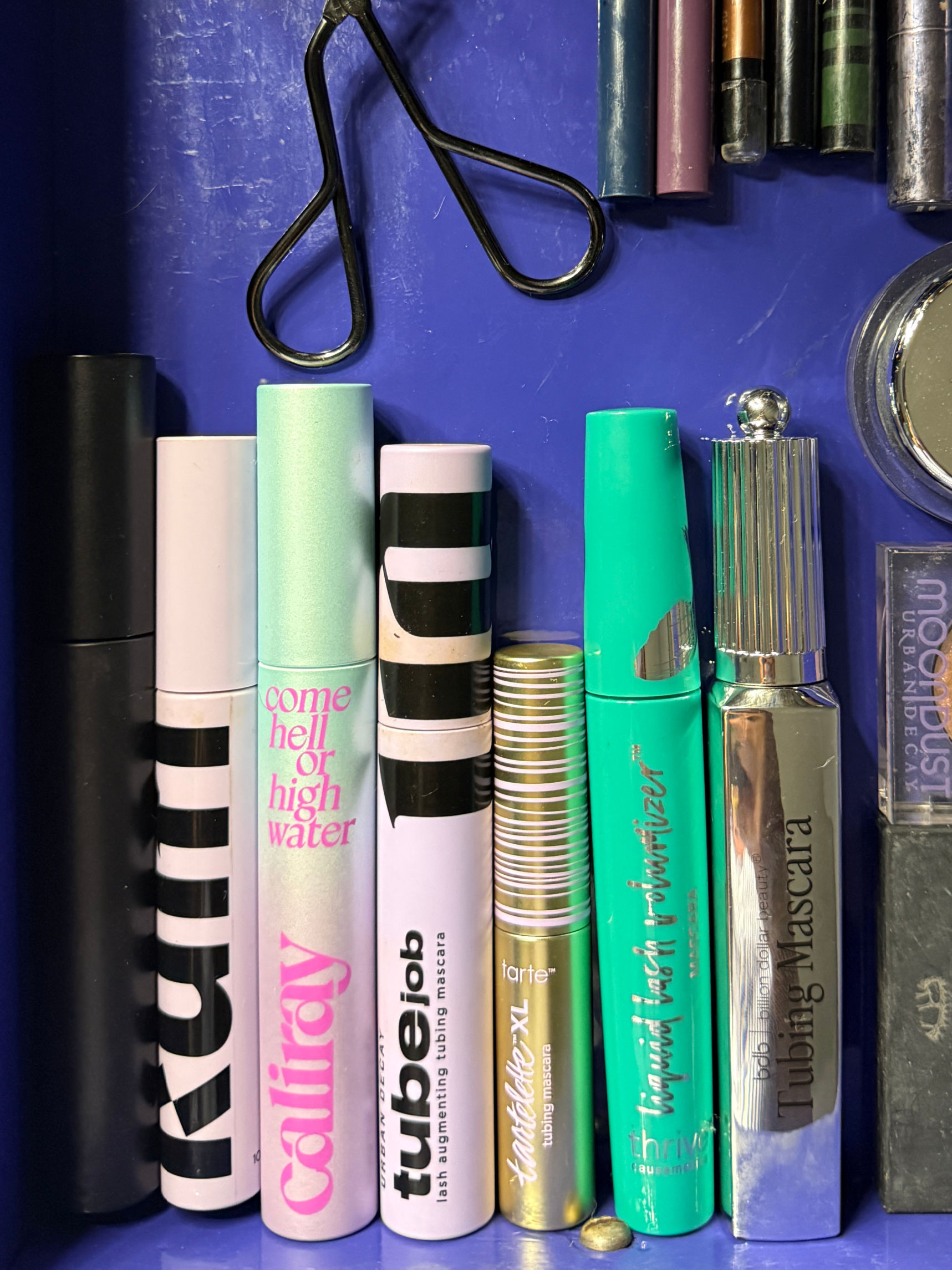 Seven tubing mascaras from my personal makeup collection