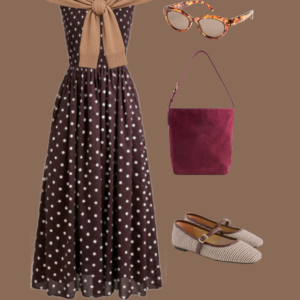 q1 Flatlay of an outfit from Wardrobe Oxygen's Early Fall Capsule Wardrobe with J Crew Factory.