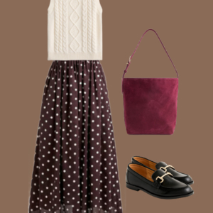 q2 Flatlay of an outfit from Wardrobe Oxygen's Early Fall Capsule Wardrobe with J Crew Factory.