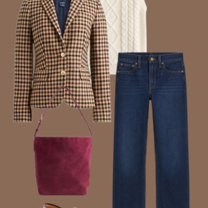 q7 Flatlay of an outfit from Wardrobe Oxygen's Early Fall Capsule Wardrobe with J Crew Factory.