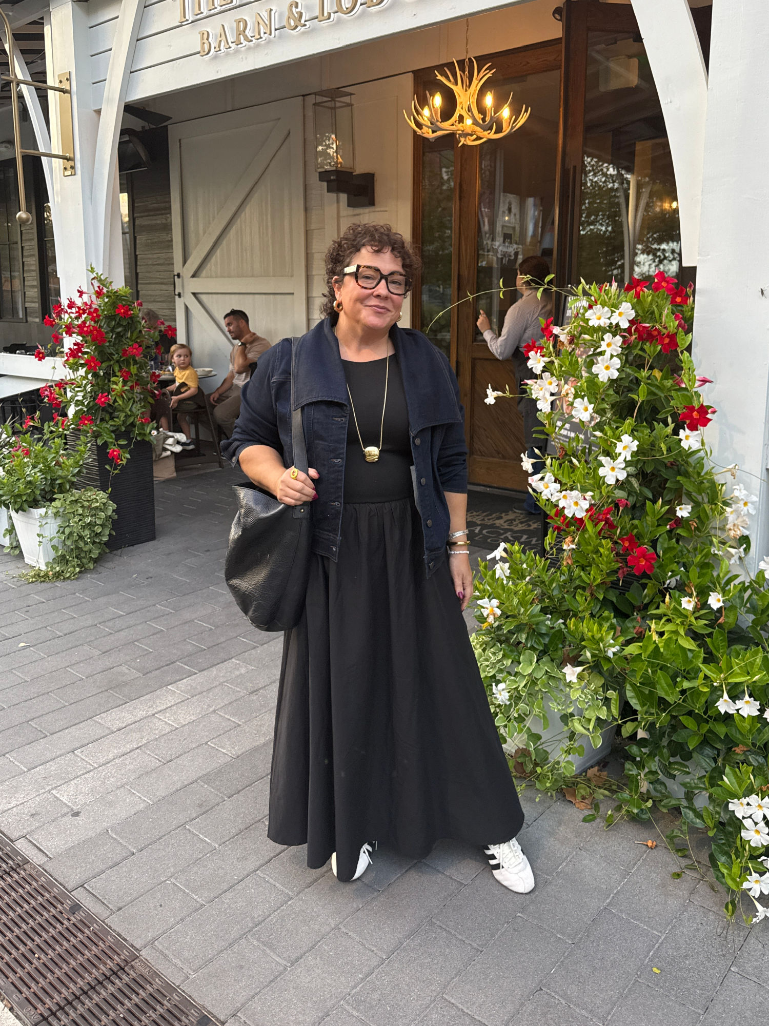 mmla fleur maxi dress with ruti denim jacket