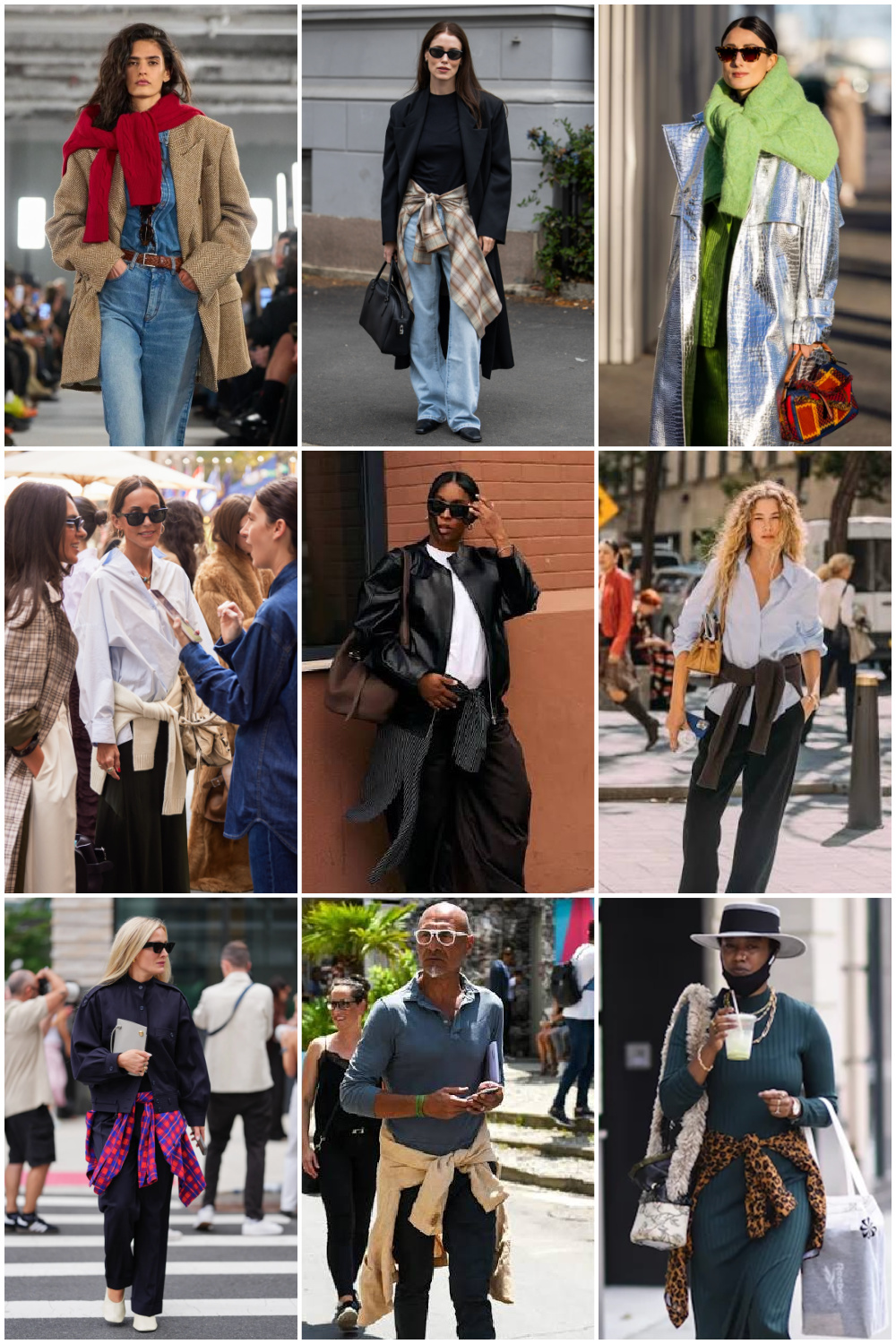 fall 2026 trend of tying shirts and sweaters around your waist